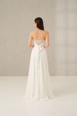 Rochie mireasa voal drapat Colette