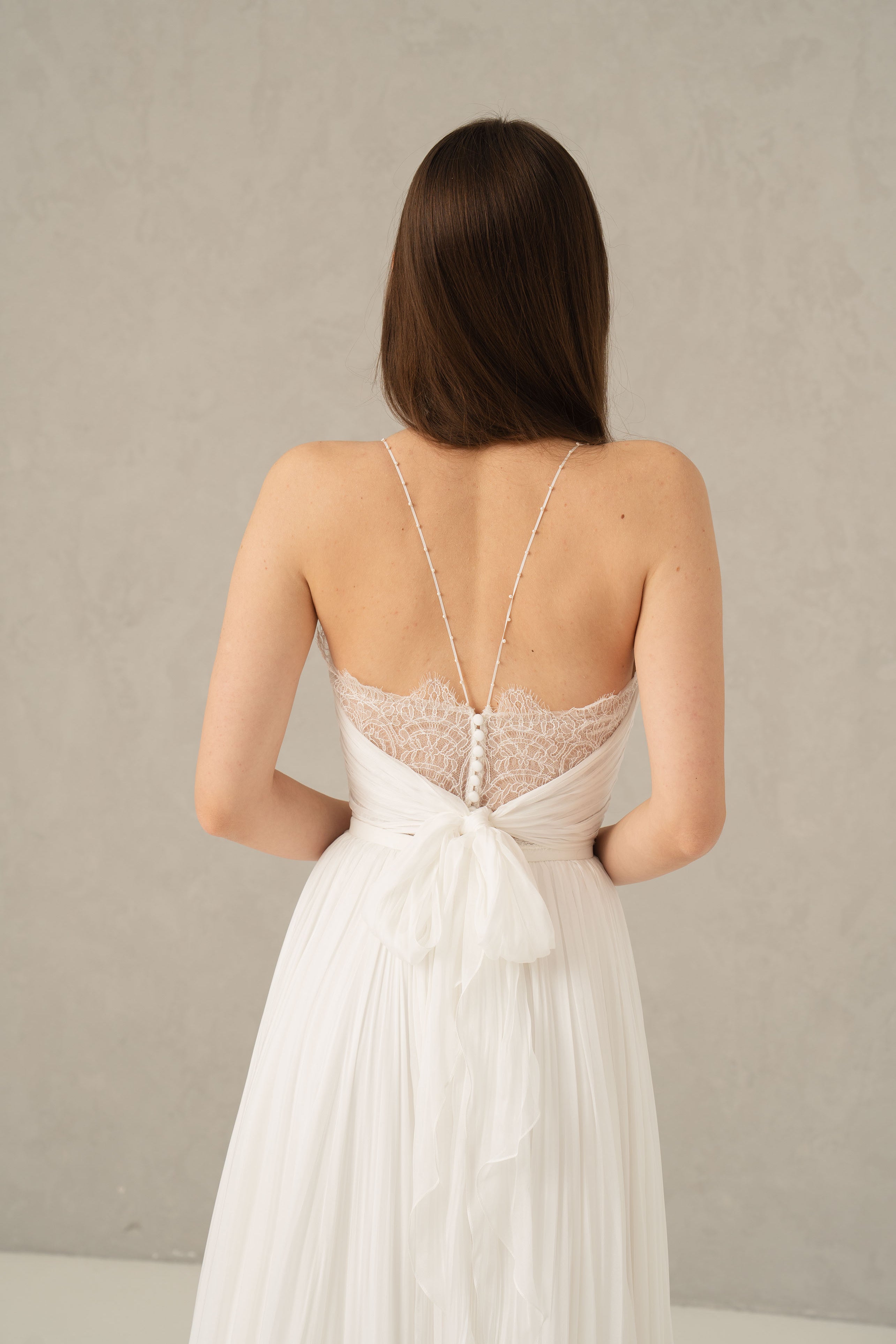 Rochie mireasa voal drapat Colette