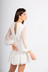 Rochie scurta cununie civila cu maneci Odette