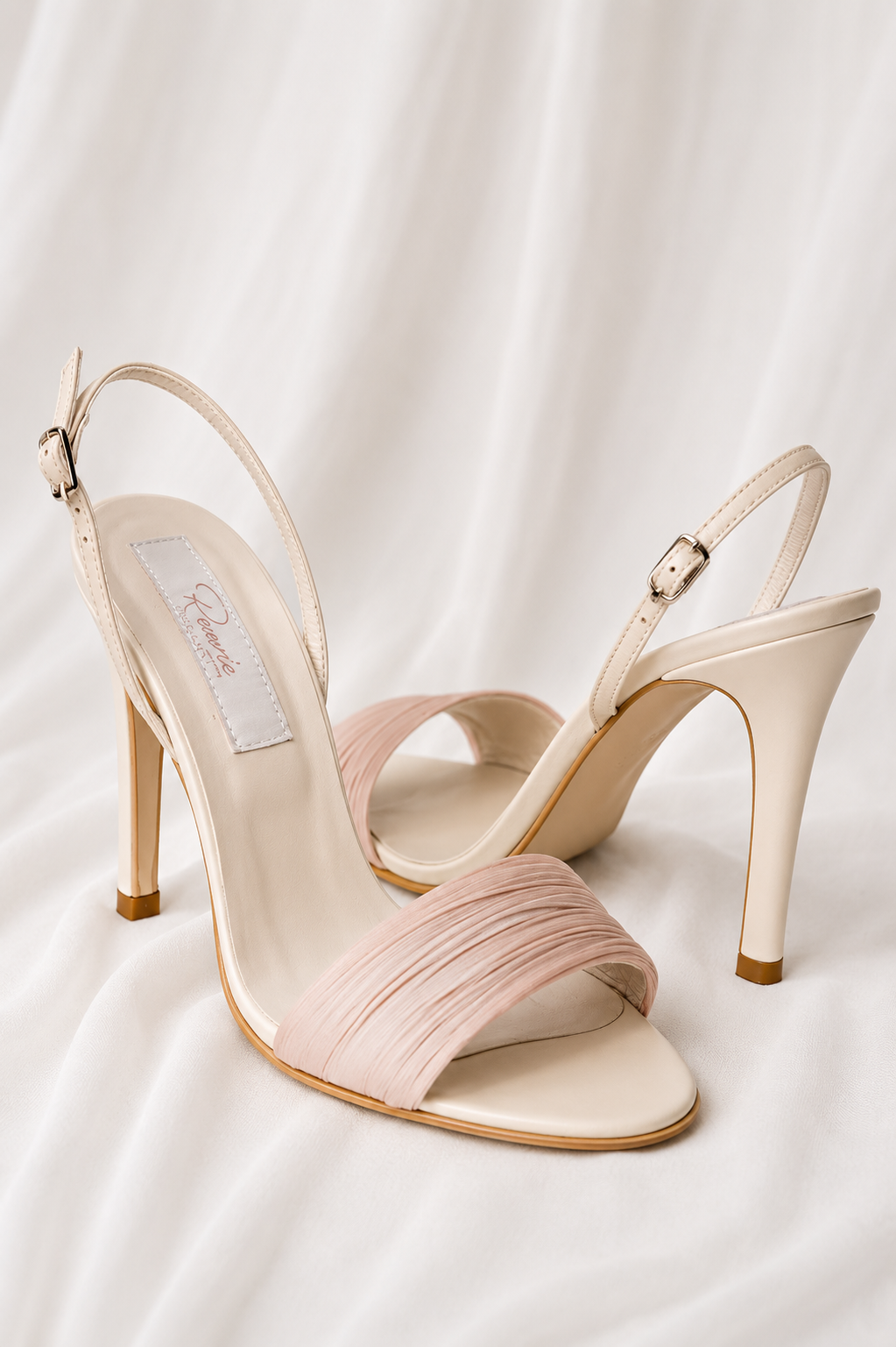 Anastasia | Bridal sandals with draped silk veil