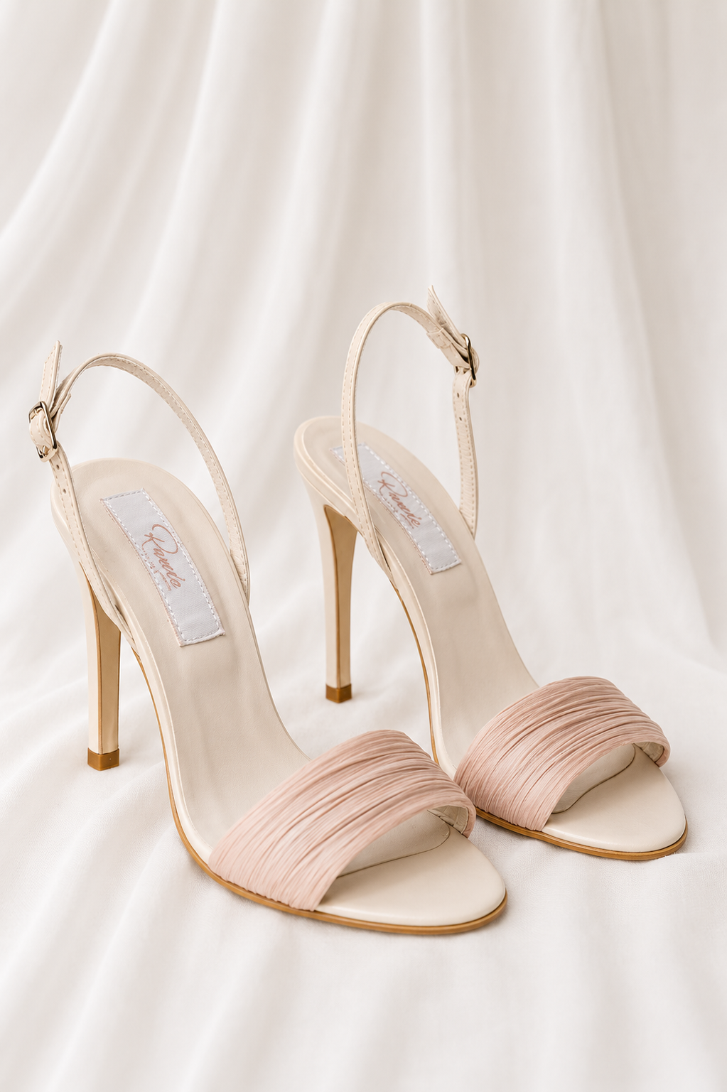 Anastasia | Bridal sandals with draped silk veil