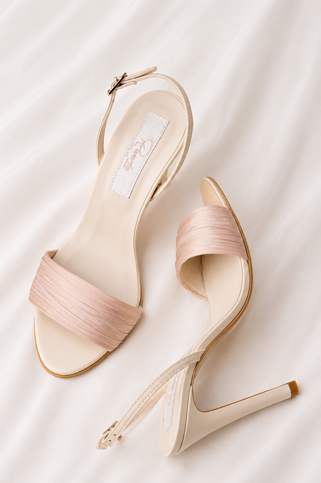 Anastasia | Bridal sandals with draped silk veil