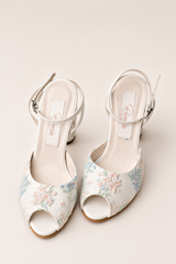Spring | Thick heel bridal sandals with colorful embroidery