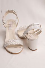 Sandale mireasa cu broderie si perle Myalis
