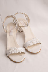 Sandale mireasa cu broderie si perle Myalis