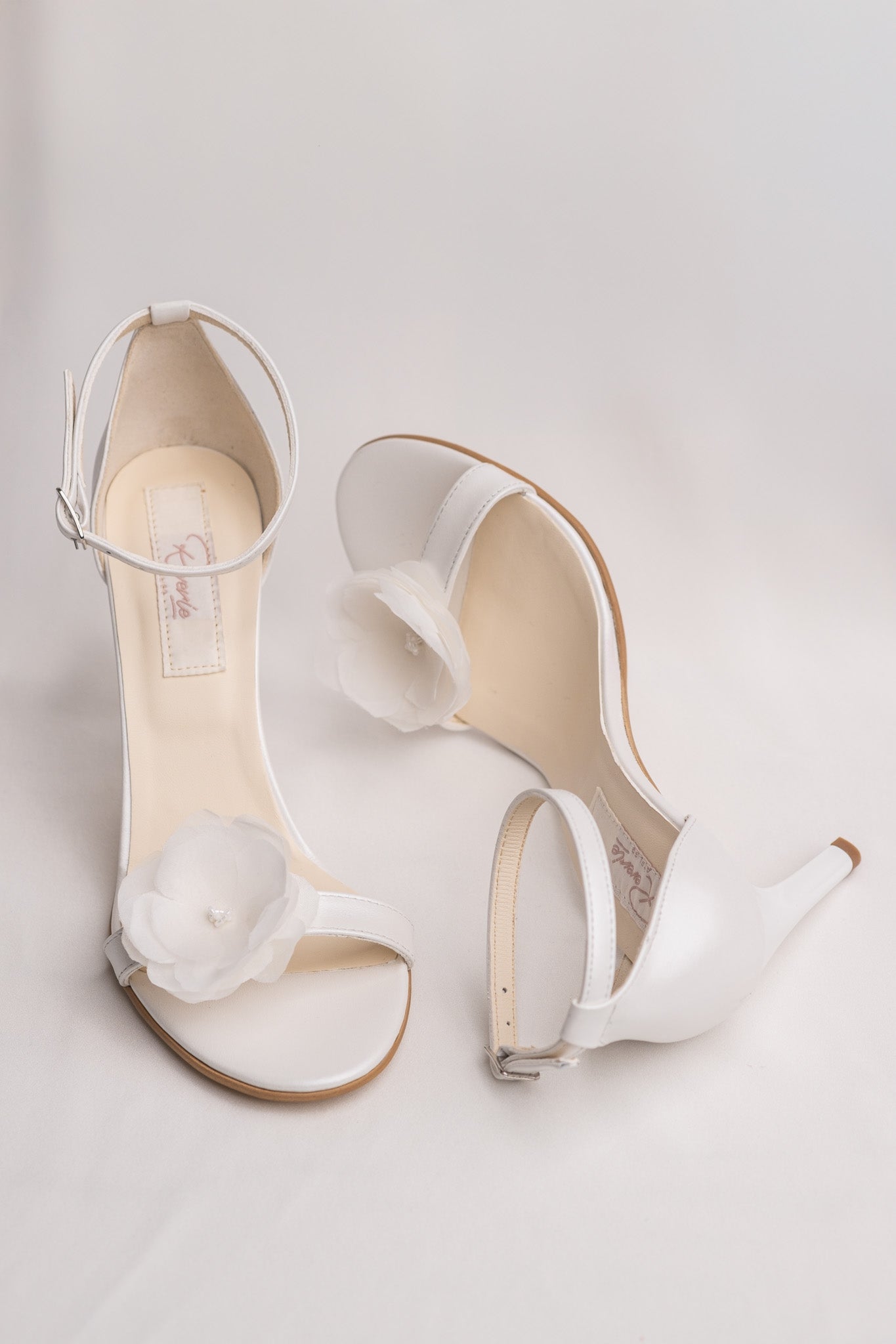 Sandale mireasa cu flori din matase Blossom