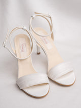 Sandale mireasa cu voal din matase drapat Ada