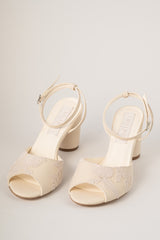 Sandale mireasa din piele nude Amaris