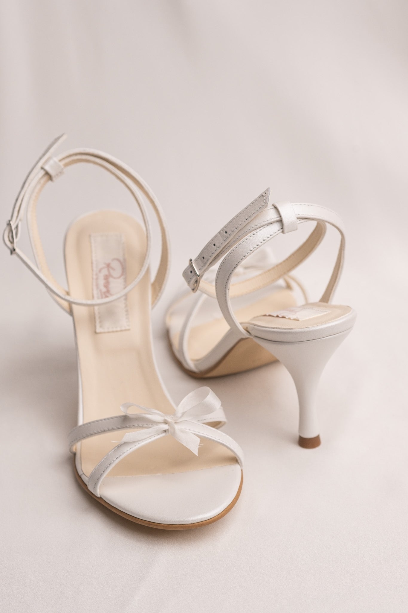 Sandale mireasa feminine cu fundita Sylvie