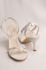 Sandale mireasa feminine cu fundita Sylvie