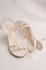 Sandale mireasa feminine cu fundita Sylvie