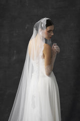 Royal | Voal mireasa cu bordura dantela