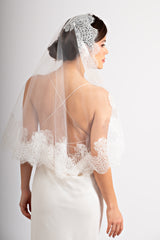 Voal mireasa bordura dantela Romance