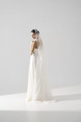 Voal mireasa cu bordura dantela Royal