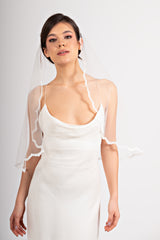 Voal mireasa cu bordura discreta Whisper