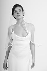 Voal mireasa cu bordura discreta Whisper