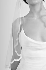 Voal mireasa cu bordura discreta Whisper