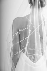 Voal personalizat cu scris brodat Forever