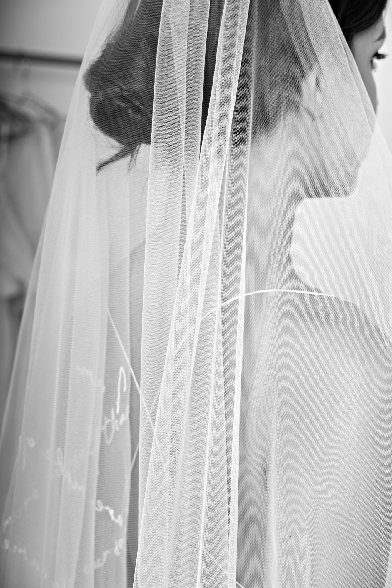 Voal personalizat cu scris brodat Forever